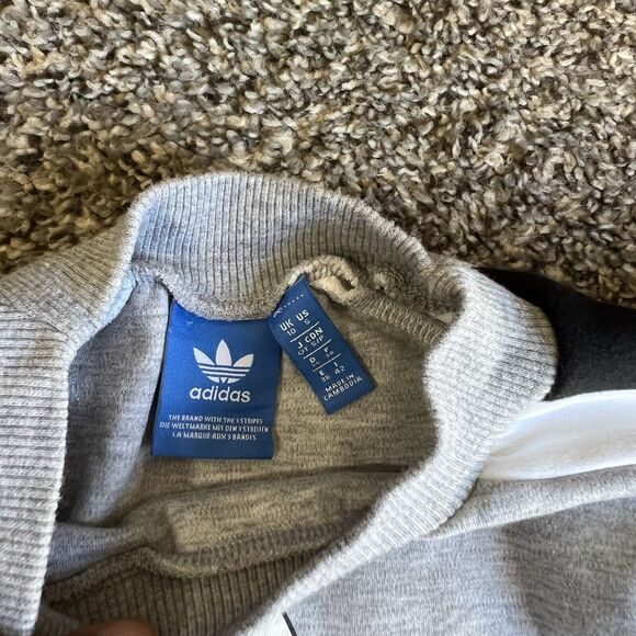 Adidas Originals 80s Moto Cropped Sweatshirt Three Stripes Crewneck S Logo NEW - Picture 6 of 8